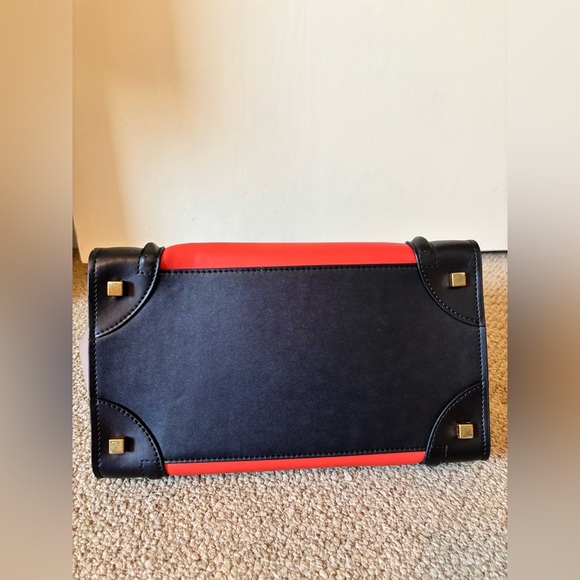 NWT Celine Céline Mini Luggage Tri Colour Color Luggage Travel Leather Tote Bag - Picture 14 of 16